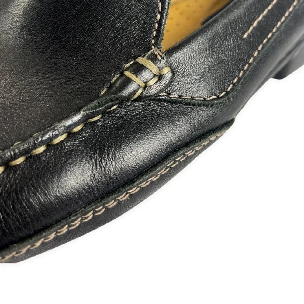 Giorgio Brutini‎ Mens Sz 11 Black Driving Moc Loafer Leather Vtg
